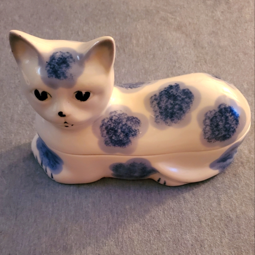 Vintage mr.may ceramic cat trinket dish
